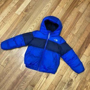 The North Face Moondoggy Toddlers Boys Size 4T, 550 Down Fill Puffer Jacket Blue